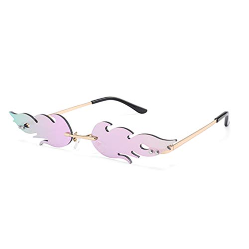 NUOBESTY Gafas con Forma de Fuego Gafas de Sol con Forma de Llama Anteojos Anteojos Favores de Fiesta Accesorios de Foto Cosplay Disfraz de Vestir Morado