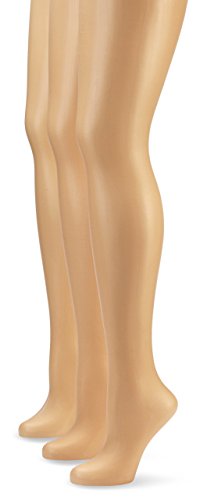 Nur Die 3er Transparent Strumpfhose, 725949 Medias, 15 DEN, Braun (mandel 116), L (44-48) (Pack de 3) para Mujer