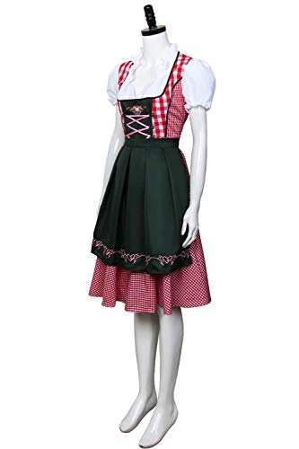 NUWIND - Vestido Dirndl de Oktoberfest para Mujer, Disfraz Fiesta Mujeres Tradicional Manga Corta para Adultos (M)