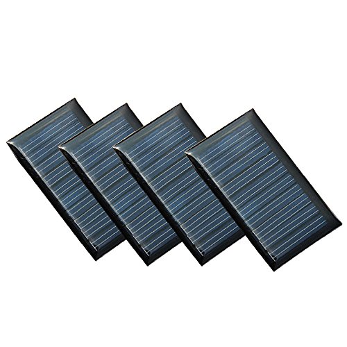 NUZAMAS Juego de 4 Piezas 5V 30mA 53X30mm Micro Mini Células de Panel Solar para Energía de Energía Solar, Hogar DIY, Proyectos Científicos - Juguetes - 3.6v Cargador de Batería