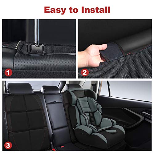 NWOUIIAY Protectores Asientos Coche 2PCS Fundas Asiento Coche Antideslizante Impermeable Fundas para Sillas Coche de Bebé con Organizadores Bolsillos Fácil de Limpiar