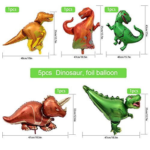 O-Kinee Decoracion Cumpleaños Dinosaurios,Globos de Cumpleaños Dinosaurios,Adornos Cumpleaños Dinosaurios,Guirnalda Feliz Cumpleaños,Fiestas de Dinosaurios Globos (verde)