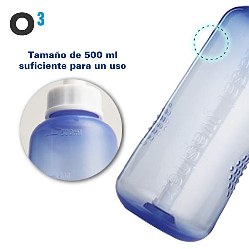 O³ Lavado Nasal 500 ml Con 2 Boquillas Para Bebes Y Adultos Para Irrigación Nasal - Limpiador Nasal | Alivia Alergia - Resfriado - Rinitis | Irrigador Nasal Tratamiento Que Mejora Ronquidos Y El Sueño