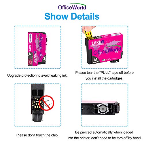 OfficeWorld 16XL Alta Capacidad Cartuchos de Tinta Compatible para Epson 16 con Epson Workforce WF-2630WF WF-2630 WF-2510 WF-2530 WF-2650 WF-2750 WF-2760 WF-2010 WF-2540 WF-2660 WF-2520,18 Multipack