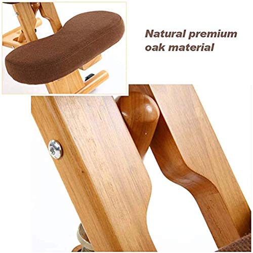 Oficina de sillas de rodillas Silla ergonómica para arrodillarse, taburete de madera ajustable para rodillas, silla de oficina para corrección de la postura con asiento en ángulo, uso para promover u