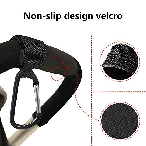 OFUN 4 Piezas Ganchos Carritos de Bebé, 25KG Teniendo Peso, Gancho Multifuncional para Silla de Paseo/mosqueton, Duradero y Resistente