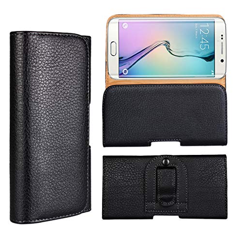 Oihxse - Funda de Piel para teléfono móvil, Funda para cinturón, Funda para cinturón Deportiva en Negro, Funda para Galaxy A40/A50/A70/A20/A80