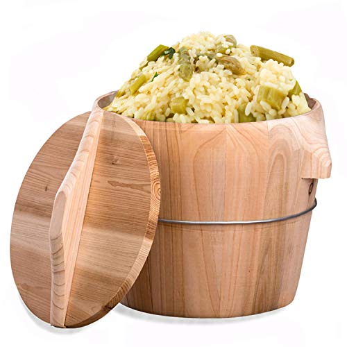 Old Carpenter Sushi Rice Vaporera Asiático Tradicional Hecho a Mano Barril de Madera Adecuado para Hacer Sushi Postre Verduras y Vapor Comida Saludable Diameter 24cm/9.4"