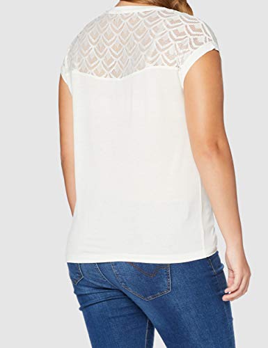 Only Onlnicole S/s Mix Top Noos Camiseta, Blanco (Cloud Dancer Cloud Dancer), X-Large para Mujer