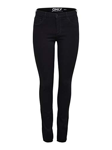 Only onlRAIN REG Skinny Jeans CRY6060 Noos Vaqueros, Negro (Black Denim), 36 /L32 (Talla del Fabricante: Small) para Mujer