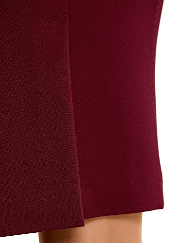 oodji Collection Mujer Falda Recta de Tiro Alto, Rojo, ES 42 / L