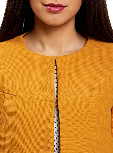 oodji Ultra Mujer Chaqueta Ancha con Ganchillos, Naranja, ES 44 / XL