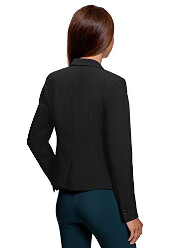 oodji Ultra Mujer Chaqueta Básica Ajustada, Negro, ES 38 / S