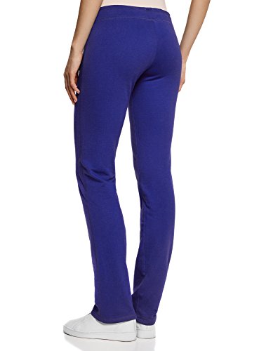 oodji Ultra Mujer Pantalones de Punto con Cordones, Azul, ES 40 / M