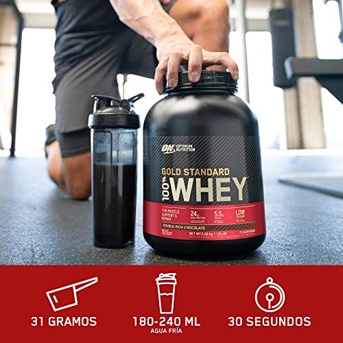 Optimum Nutrition ON Gold Standard 100% Whey Proteína en Polvo Suplementos Deportivos, Glutamina y Aminoacidos, BCAA, Double Rich Chocolate, 15 Porciones, 465g, Embalaje Puede Variar