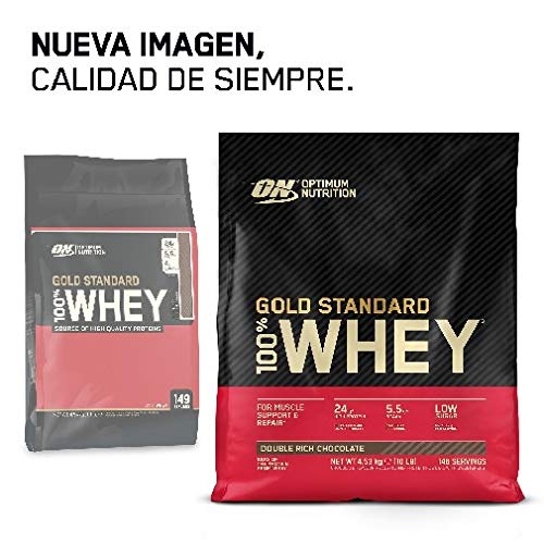 Optimum Nutrition ON Gold Standard 100% Whey Proteína en Polvo Suplementos Deportivos, Glutamina y Aminoacidos, BCAA, Fresa Deliciosa, 154 porciones, 4.54 kg, Embalaje puede variar