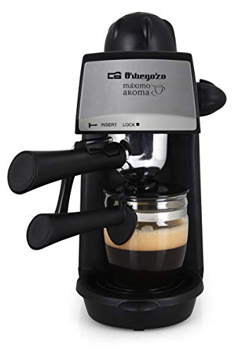 Orbegozo EXP 4600 - Cafetera a presión, capacidad 2-4 tazas, bandeja de goteo extraíble, vaporizador, jarra de cristal, 870 W