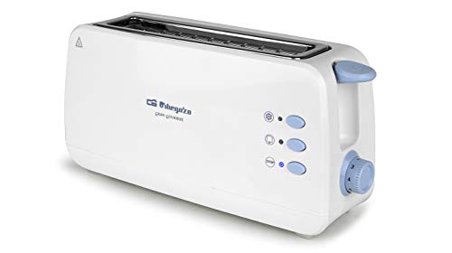 Orbegozo TO 4012 Tostadora Automática De Ranura Larga, 850 W, Plástico, 2, Blanco