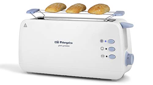 Orbegozo TO 4012 Tostadora Automática De Ranura Larga, 850 W, Plástico, 2, Blanco