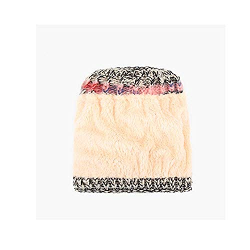 Orejeras de Gorro de Punto para Mujer, además de Terciopelo, Gorro de Lana de Lana fría y cálida, código de Color Beige