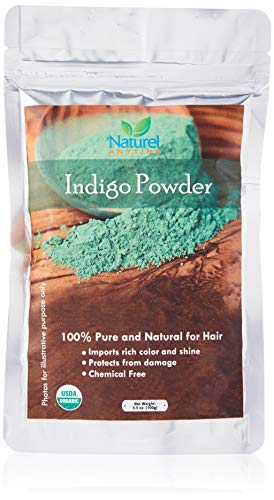 Organic (USDA, GMP) Indigo powder (used with Henna, healthier, softer hair (Recipe provided )) for temp tattoos and eyebrows, CPSReports certified in UK/EU