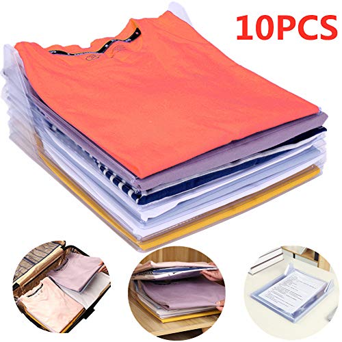 Organizador de Camisetas,Camiseta Carpeta - Antihumedad y Antiarrugas,Tamaño Normal (10-Pack)