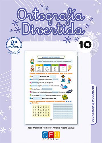 Ortografía divertida 10 / Editorial GEU / 4º Primaria / Mejora la ortografía / Recomendado como apoyo / Con actividades sencillas de repaso