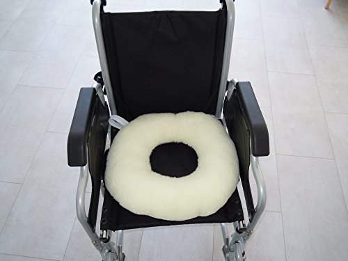 ORTONES | Cojín Antiescaras Redondo con agujero para Silla de Ruedas o Asiento | Color Azul y Blanco