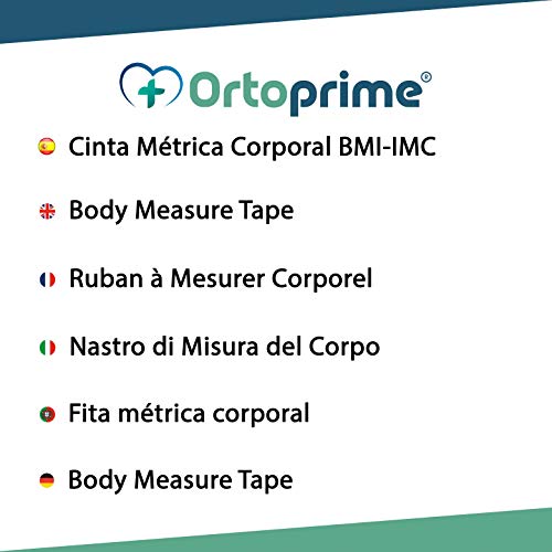 OrtoPrime Cinta Métrica corporal Profesional Nutricionista IMC – Indice medidor de grasa – Cinta antropométrica BMI – Cinta métrica Anatómica 150 Centímetros