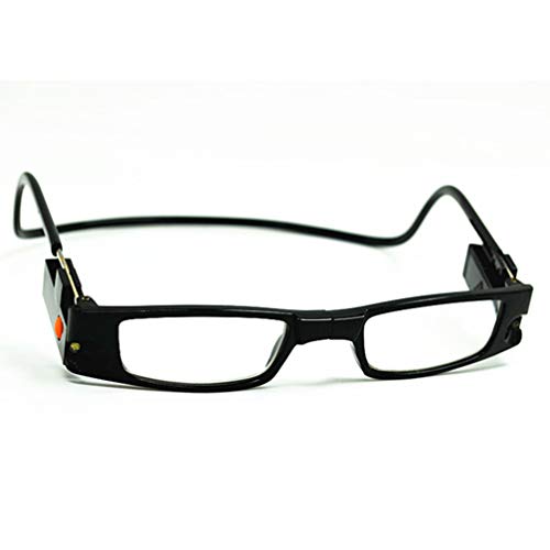 Outech Gafas de Lectura con Luz LED, Gafas para Leer Plegables, Montura Negra, Rectangular, 2 Pack, Unisex