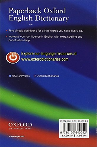 Oxford english dictionary paperback