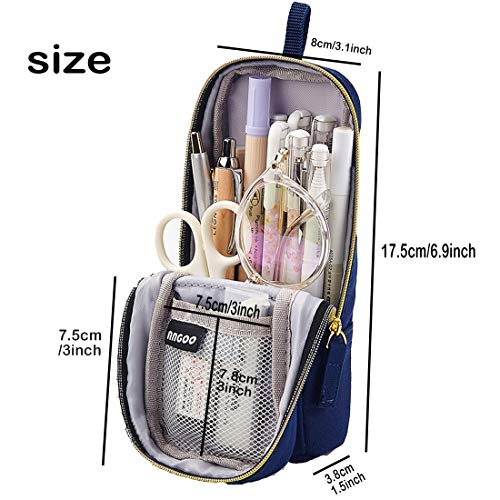 Oyachic Estuche Escolar Pequeña Pencil Case Bolsa para Lapices Pen Phone Stand Holder Estudiante Plumier Colegio Kawaii Box Pencil Case para Estudiante (Negro)