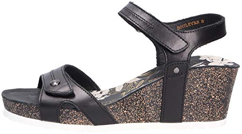 Panama Jack Julia Boulevard, Sandalias con cuña para Mujer, Schwarz, 37 EU