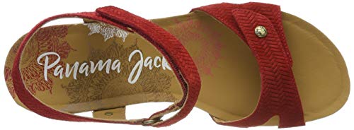 Panama Jack Julia Menorca, Sandalia con Pulsera para Mujer, Rojo (Rojo B1), 38 EU