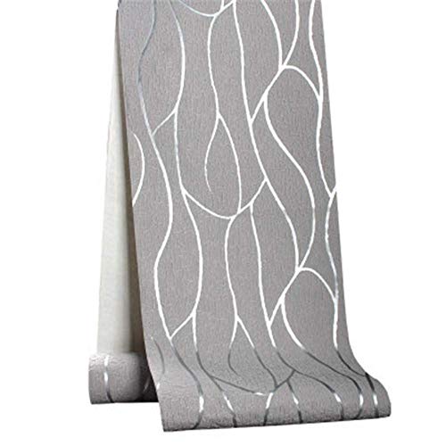 Papel Pintado No Tejido Murales Estereoscópico En 3D Raya En Relieve Gris Papel de Pared Dormitorios Salón Hotel Fondo de TV Elegante Moderno Fine Decor