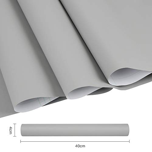 Papel Tapiz Gris Papel Pintado Autoadhesivo Papel Tapiz Removible Pelar y Pegar Papel de Pared Papel de Contacto Para Sala de Estar Dormitorio Cocina Armario Estante de la Puerta Bricolaje 40 * 500 cm