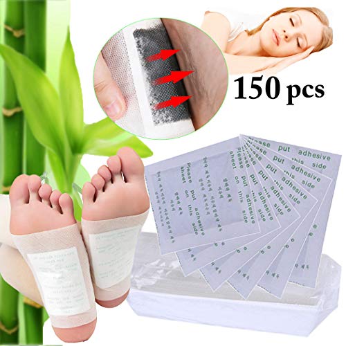 Parches Para Los Pies, JUSTDOLIFE Parches de Desintoxicación, 150 PCS Almohadillas Para Los Pies Parches Para Aliviar El Estrés Para Aliviar El Estrés Mejorar El Sueño Para Hombres y Mujeres