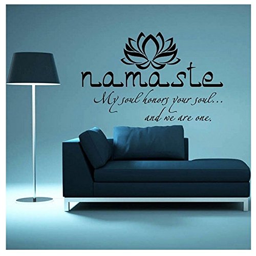 Pegatina de Pared 57 * 38cm namaste wall sticker decoración de pared de loto 1 pcs