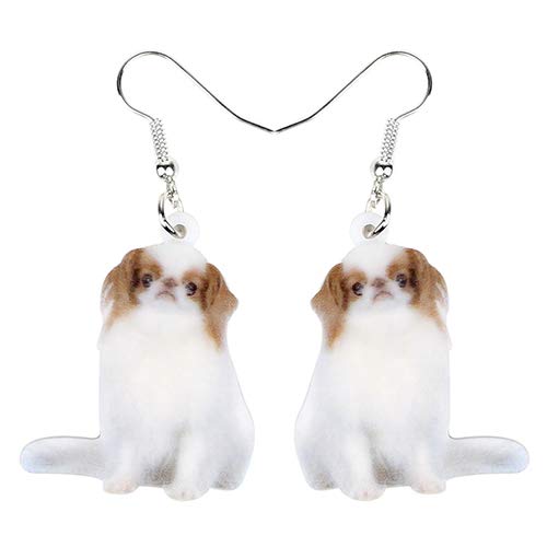 Pendientes De Clip Aros  Los Pendientes De Acrílico del Perro De La Barbilla Dulce Cuelgan Cuelgan La Joyería Animal Linda Grande Larga De La Moda