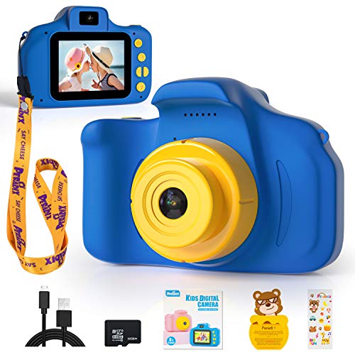 Peradix Cámara para Niños con 32GB TF,Camara Foto Niños,1080P HD Selfie Video Cámara Infantil,Camara de Fotos para Niños,Cámara Digital para Niños, Regalos de Juguete para Niños(Azul)