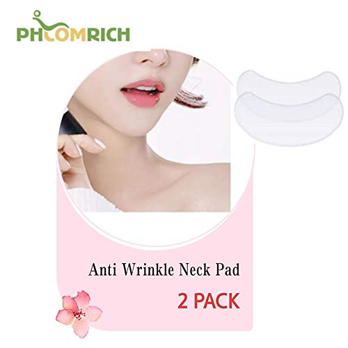 PHCOMRICH 2 almohadillas para el cuello de silicona antiarrugas, reutilizables y 100 % de grado médico, eliminador de arrugas y escoletas, para collette