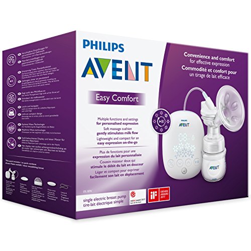 Philips Avent SCF301/02 - Sacaleches, extractor de leche eléctrico confortable, ligero y compacto, con temporizador