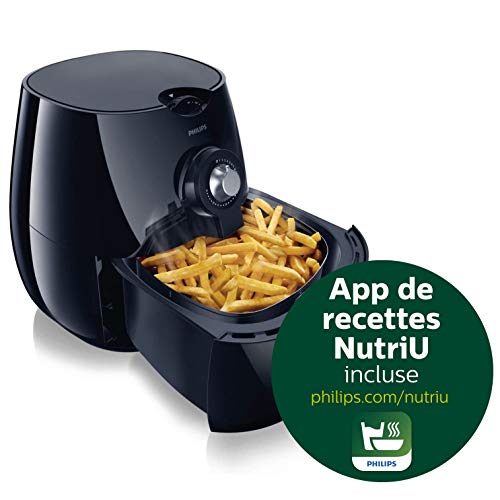 Philips Freidora sin Aceite HD9220/20 - AirFryer con tecnología Air Rapid, libro de recetas incluido, color negro