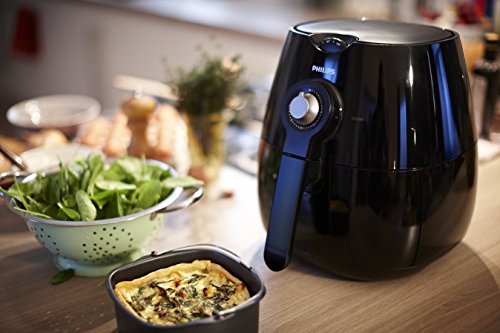 Philips Freidora sin Aceite HD9220/20 - AirFryer con tecnología Air Rapid, libro de recetas incluido, color negro