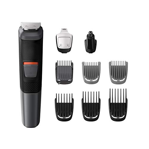 Philips MG5720/18 Recortadora para barba y pelo, 9 en 1, accesorios para nariz y orejas, cortapelos cara, y cabeza, 80 minutos de autonomía,Negro