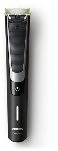 Philips OneBlade Pro QP6510/60 - Pack de Recortador de Barba con Peine de Precisión de 12 Longitudes y Cuchilla Adicional, Recorta, Perfila y Afeita, Recargable