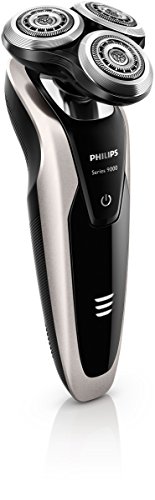 Philips Serie 9000 S9090/43 Máquina de afeitar, cabezales de 8 direcciones, uso en seco/húmedo, 40 min de batería, recortador de precisión, cepillo limpiador facial y funda de viaje, perla metálico