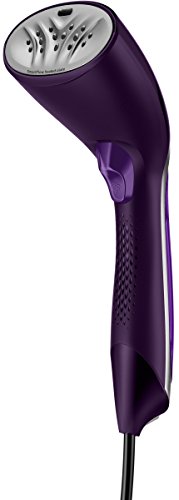 Philips Steam&Go Plancha Vertical Manual GC363/30 Cepillo Vapor de Mano de 1200 W, Elimina Arrugas, Olores y Desinfecta, Deposito de Agua Extraible, Color Morado