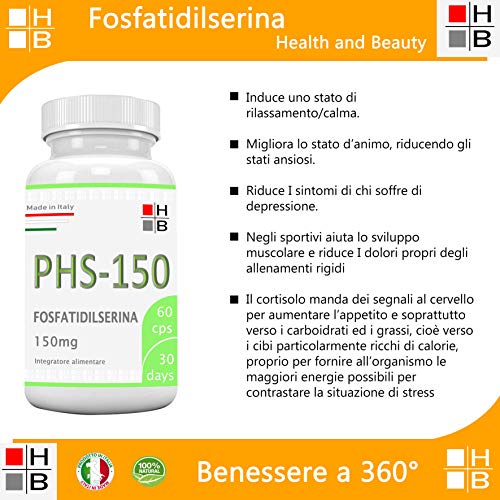 PHS-150 - Aparato de foSFATIDILSERINA - 60 CPS - Para aquellos que no pierden peso - Gonificador abdominal - Reduce el cortinillo en la sangre - Grasa abdominal 100 % italiana.