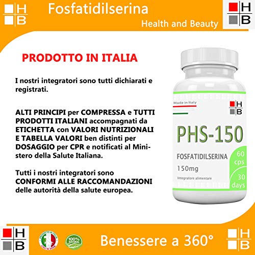 PHS-150 - Aparato de foSFATIDILSERINA - 60 CPS - Para aquellos que no pierden peso - Gonificador abdominal - Reduce el cortinillo en la sangre - Grasa abdominal 100 % italiana.